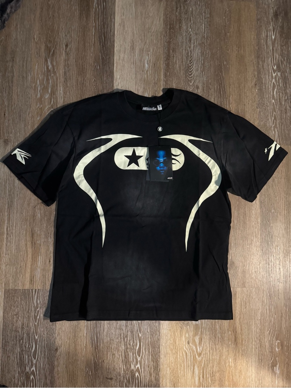 Hellstar Studios Black Sports Logo T-Shirt Size small